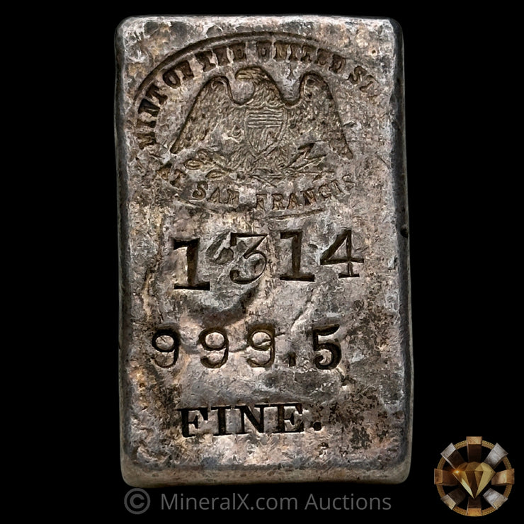5.28oz Mint Of The United States At San Francisco SF Mint Vintage Silver Assay Ingot Bar