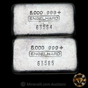 x2 5oz Engelhard 5 Digit Vintage Silver Bar Lot With Sequential Serials
