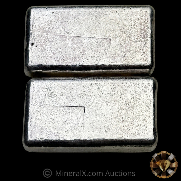 x2 5oz Engelhard 5 Digit Vintage Silver Bar Lot With Sequential Serials