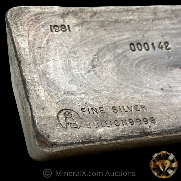 100oz 1981 Harrington Metallurgy Ltd Australia Vintage Silver Bar with Low Serial & Unique Reverse Logo Impression
