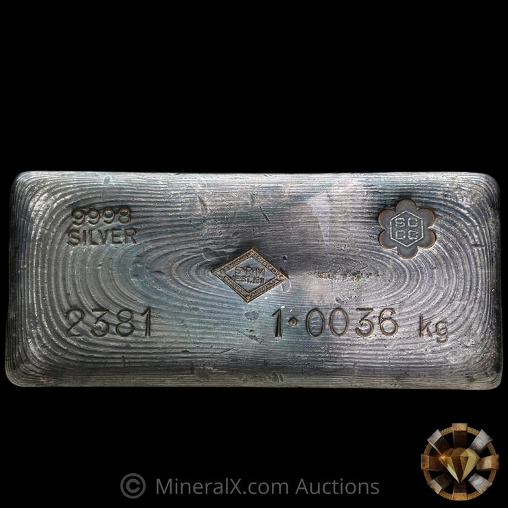 1.0036kg (Kilo) SRM Stanley Robert Mitchell Refiners Australia SCCC Counterstamp Vintage Silver Bar