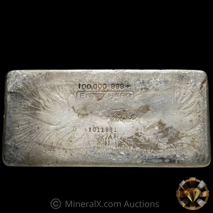 100oz Engelhard Full X Prefix 1st Series Vintage Silver Bar