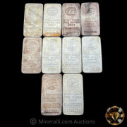 x10 10oz (100oz) Engelhard E Logo Vintage Silver Bar Lot