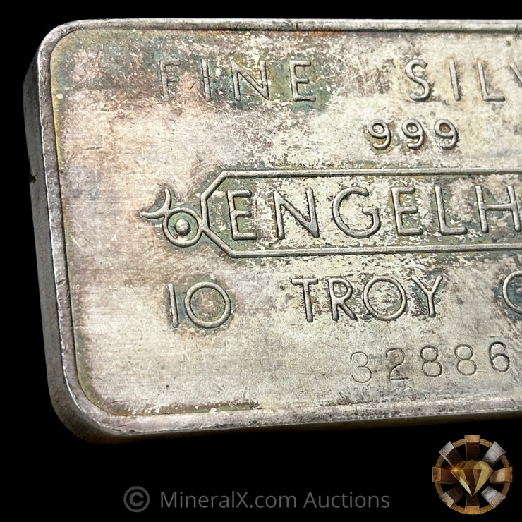 10oz Engelhard 3rd Series Pressed Bull Logo Vintage Silver Bar