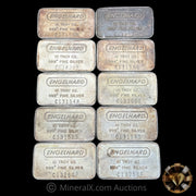 x10 10oz(100oz) Engelhard Pebble Back Vintage Silver Bar Lot