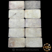 x10 10oz(100oz) Engelhard Pebble Back Vintage Silver Bar Lot