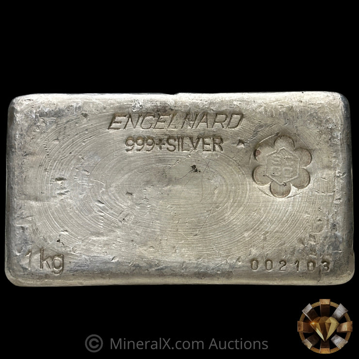 Kilo Engelhard Australia Vintage Silver Bar With SCCC Southern Cross Coins & Commodities Counterstamp