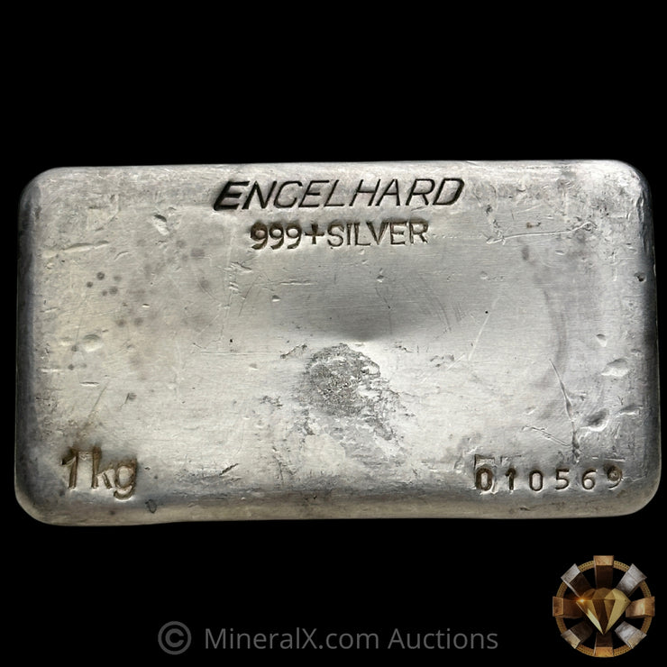 Kilo Engelhard Australia Vintage Silver Bar With Reverse SCCC Southern Cross Coins & Commodities Counterstamp