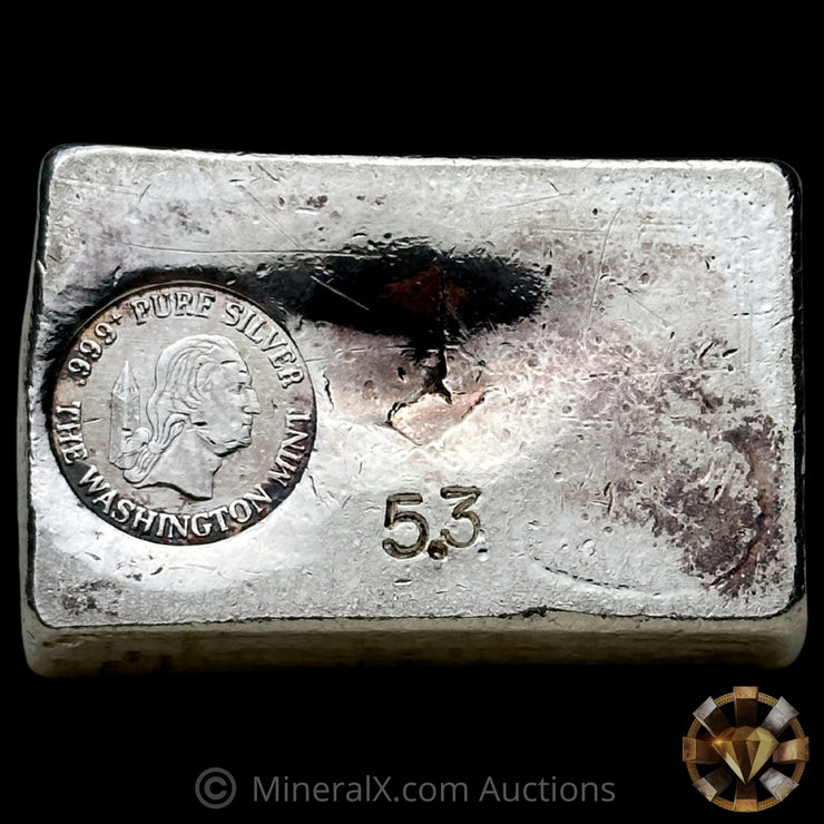 5.3oz The Washington Mint Odd Weight Vintage Silver Bar