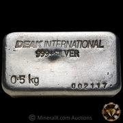 0.5kg (1/2 Kilo) Deak International Engelhard Australia Small Font Serial Variety Vintage Silver Bar
