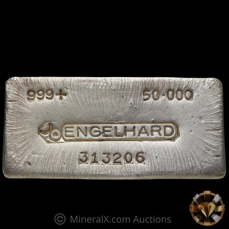 50oz Engelhard Bull Logo 6th Series Vintage Silver Bar