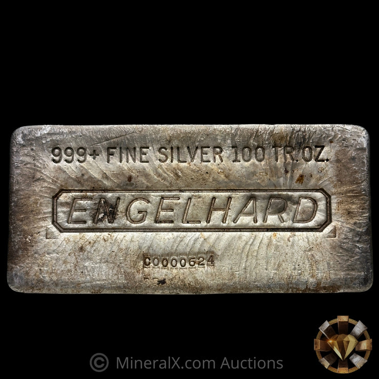 100oz Engelhard C Prefix Vintage Silver Bar With Low Serial
