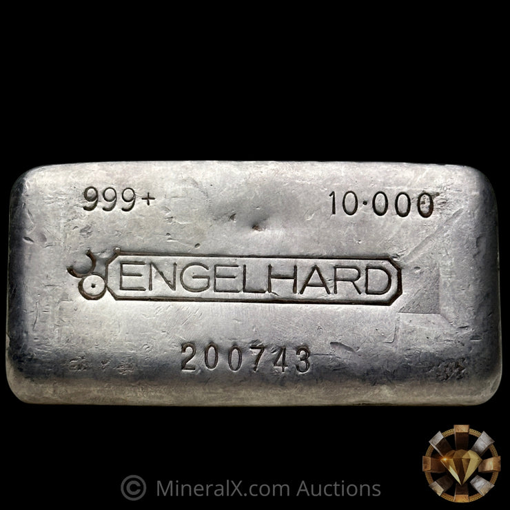 10oz Engelhard 3rd Series "Heavy Grid Honeycomb Reverse" Vintage Silver Bar
