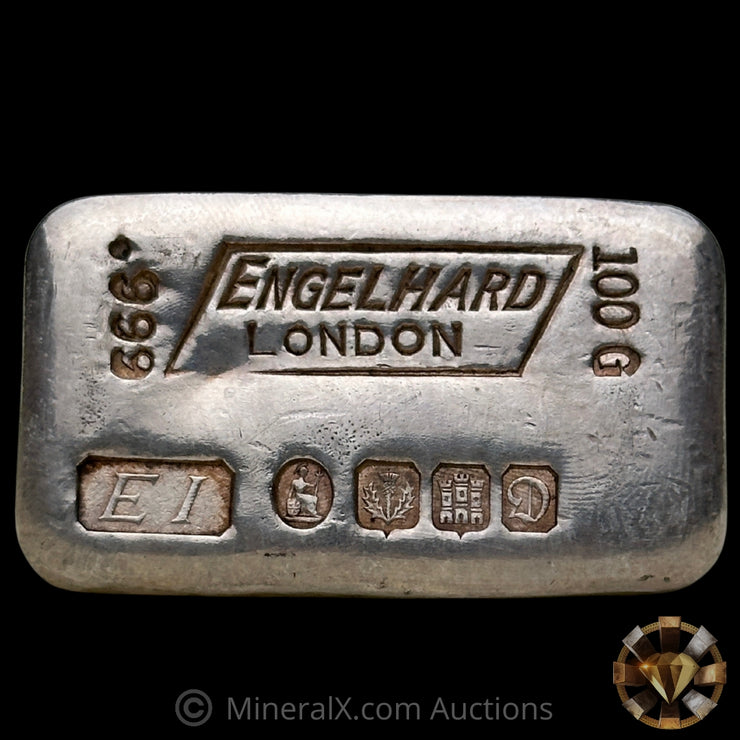 100g Engelhard London Vintage Silver Bar