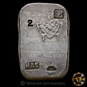 2oz H Alvin Sharpe HAS Turtle Vintage Silver Bar