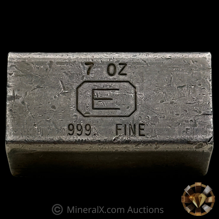 7oz Engelhard E Logo Industrial Extruded Vintage Silver Bar