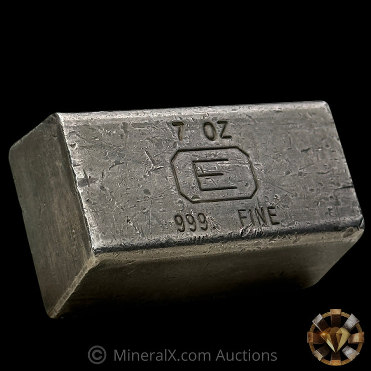7oz Engelhard E Logo Industrial Extruded Vintage Silver Bar