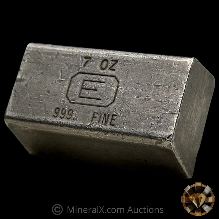 7oz Engelhard E Logo Industrial Extruded Vintage Silver Bar