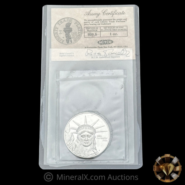 1oz 1986 Engelhard MTB Bank Liberty Trade Platinum Vintage Coin Mint in Seal With Assay Certificate