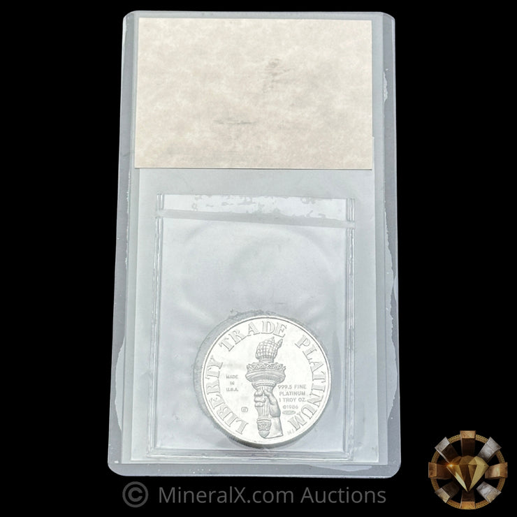 1oz 1986 Engelhard MTB Bank Liberty Trade Platinum Vintage Coin Mint in Seal With Assay Certificate