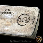 100oz 1982 Harrington Metallurgy Ltd Australia Vintage Silver Bar with Low Serial & Unique Reverse Logo Impression