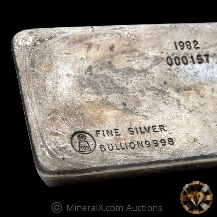 100oz 1982 Harrington Metallurgy Ltd Australia Vintage Silver Bar with Low Serial & Unique Reverse Logo Impression