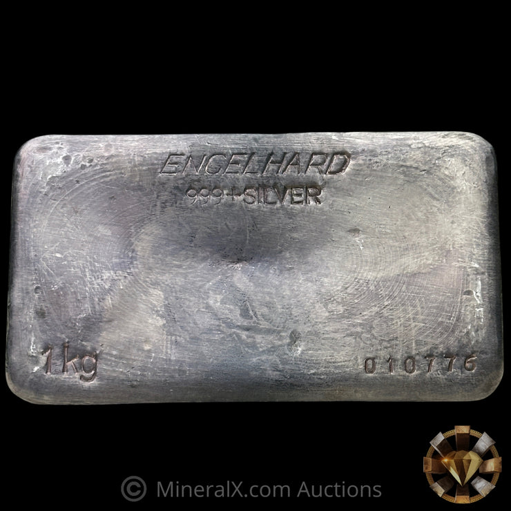 Kilo Engelhard Australia Vintage Silver Bar With Reverse SCCC Southern Cross Coins & Commodities Counterstamp