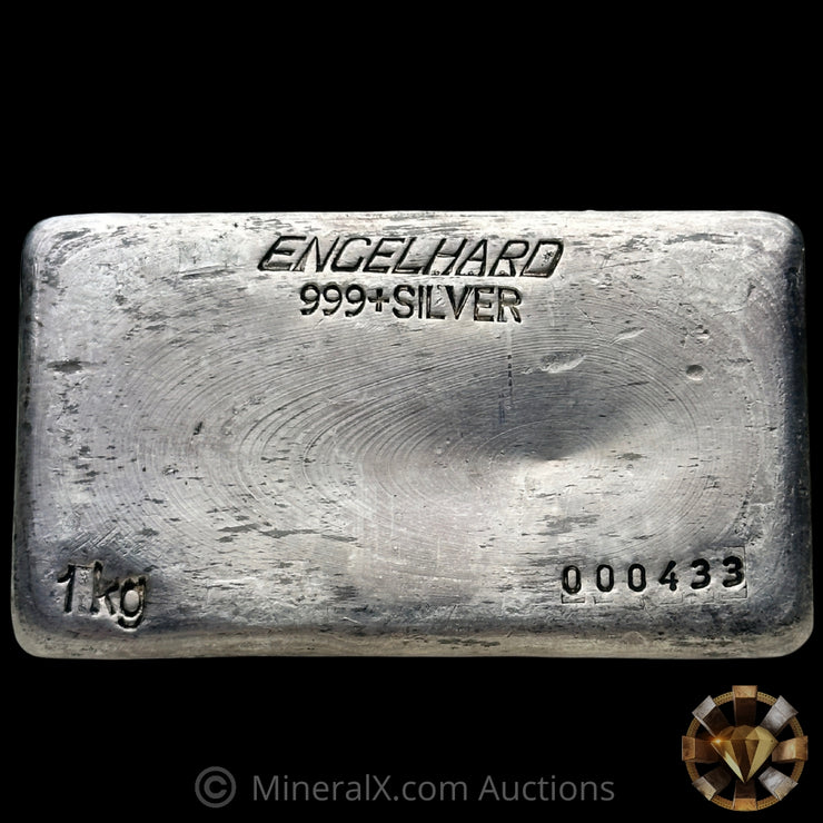 Kilo Engelhard Australia Vintage Silver Bar With Low Serial