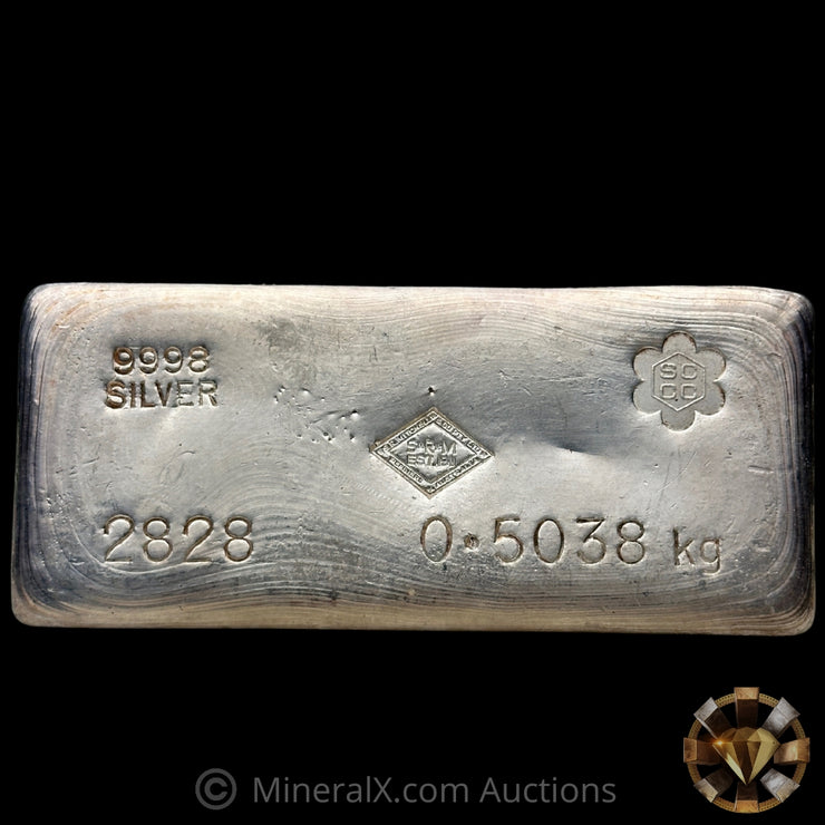 0.5038kg (1/2 Kilo) SRM Stanley Robert Mitchell Refiners Australia 2nd Series SCCC Counterstamp Vintage Silver Bar