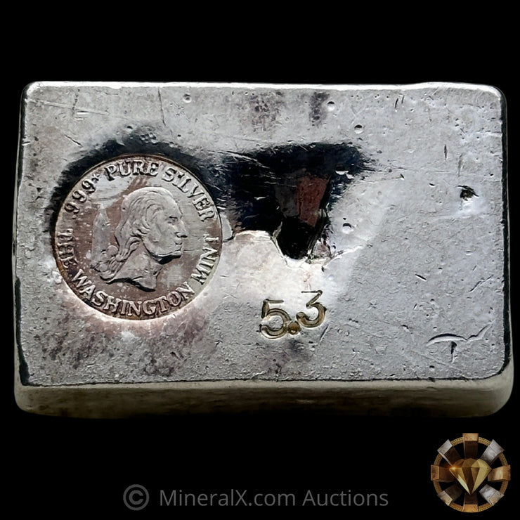 5.3oz The Washington Mint Odd Weight Vintage Silver Bar
