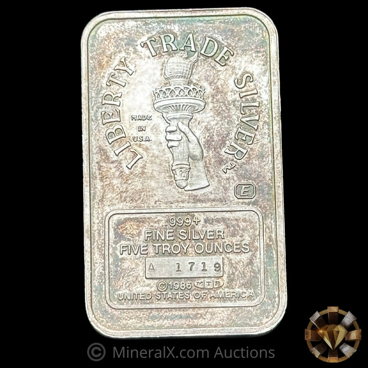 5oz Engelhard Liberty Trade Silver Vintage Silver Bar