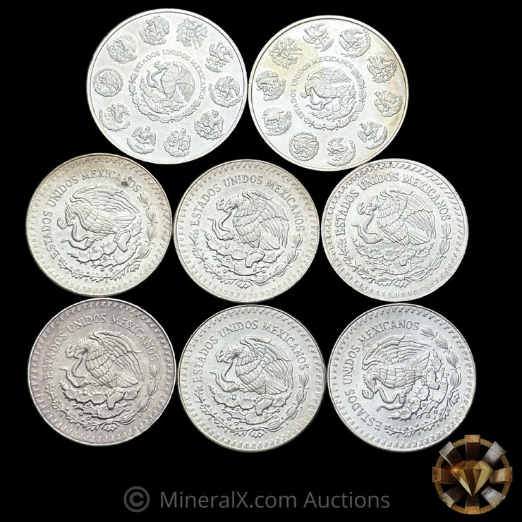x8 1oz Mexican Libertad Silver Coin Lot (Mixed Dates)