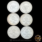 x6 1oz 1986 JM Johnson Matthey Big Sky Country Treasure State Montana Vintage Silver Coin Lot