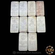 x10 10oz (100oz) Engelhard E Logo Vintage Silver Bar Lot