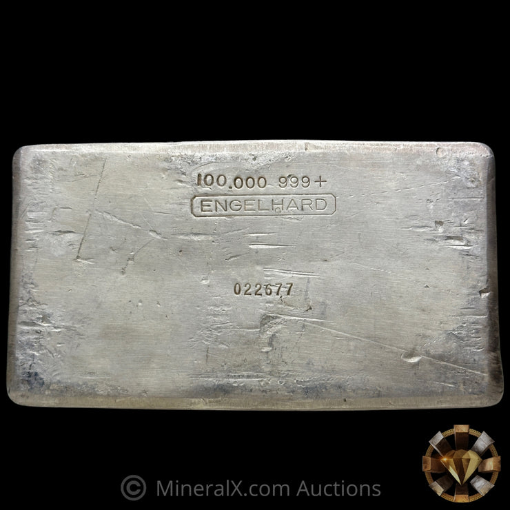 100oz Engelhard 1st Series Rare Narrow/Chubby Mold Variety Vintage Silver Bar
