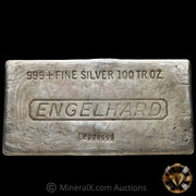 100oz Engelhard 6th Series P Serial With Rare K Prefix Anomaly Vintage Silver Bar In Unique Wide Mold