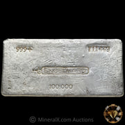 100oz Engelhard 2nd Series Bull Logo Slanted 999 Variety Vintage Silver Bar