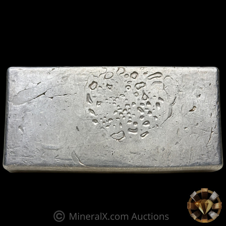 50oz Engelhard 4th Series Bull Logo Rare Flipped Weight Stamp Variety Vintage Silver Bar