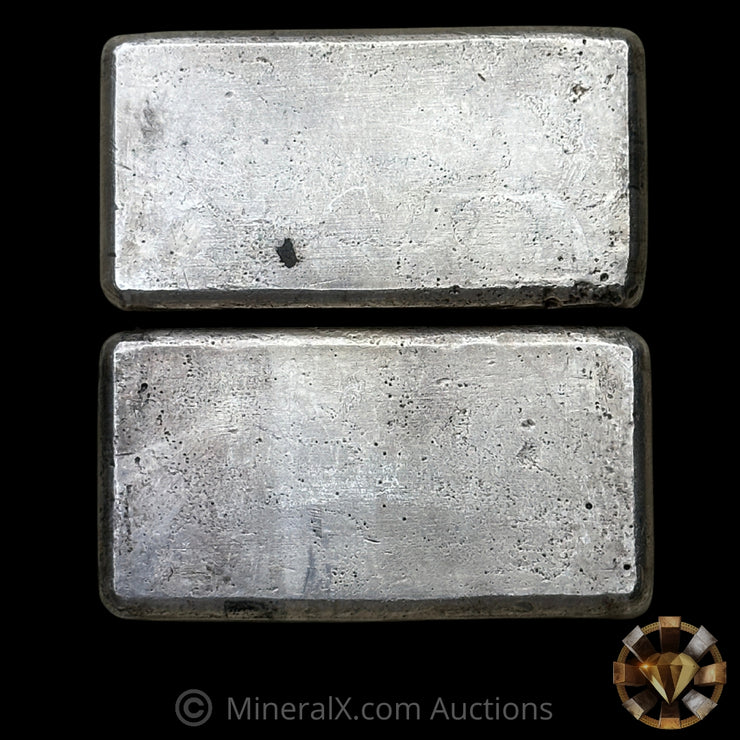 x2 10oz Engelhard 2 Prefix Floating Decimal Vintage Silver Bar Lot With Sequential Serials