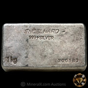 Kilo Engelhard Australia Reverse Stamp Vintage Silver Bar With Rare SILEC Counterstamp