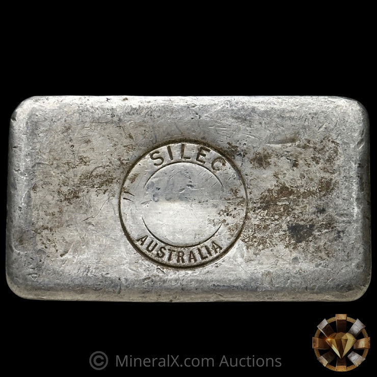 Kilo Engelhard Australia Reverse Stamp Vintage Silver Bar With Rare SILEC Counterstamp
