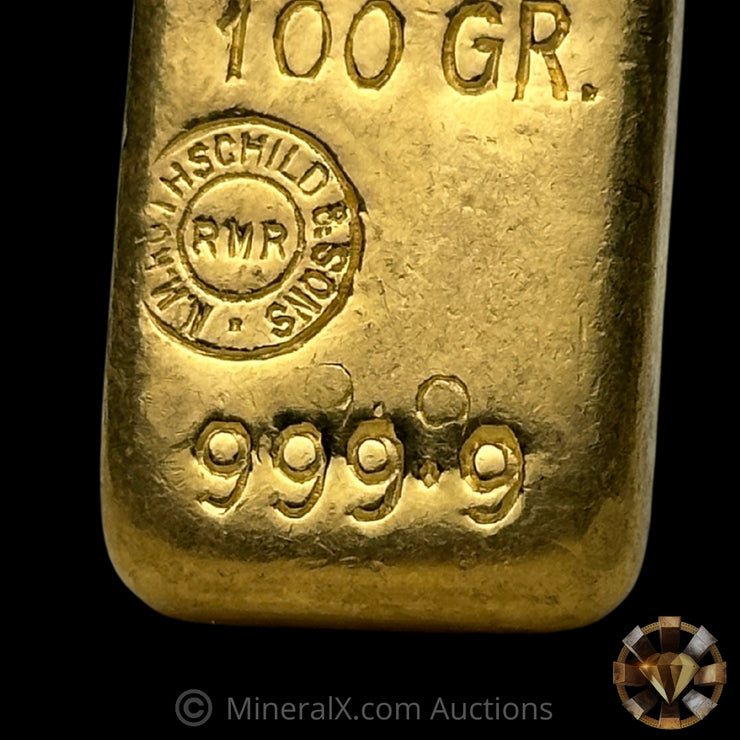 100g NM Rothschild & Sons Double Stilke 999.9 Vintage Gold Bar