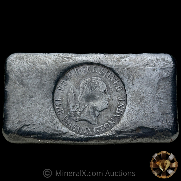 9.33oz The Washington Mint Odd Weight Rare Large Logo Vintage Silver Bar