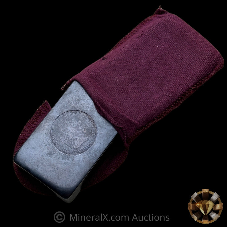 10.07oz The Washington Mint Odd Weight Rare Large Logo Vintage Silver Bar With Unique Polished Surfaces