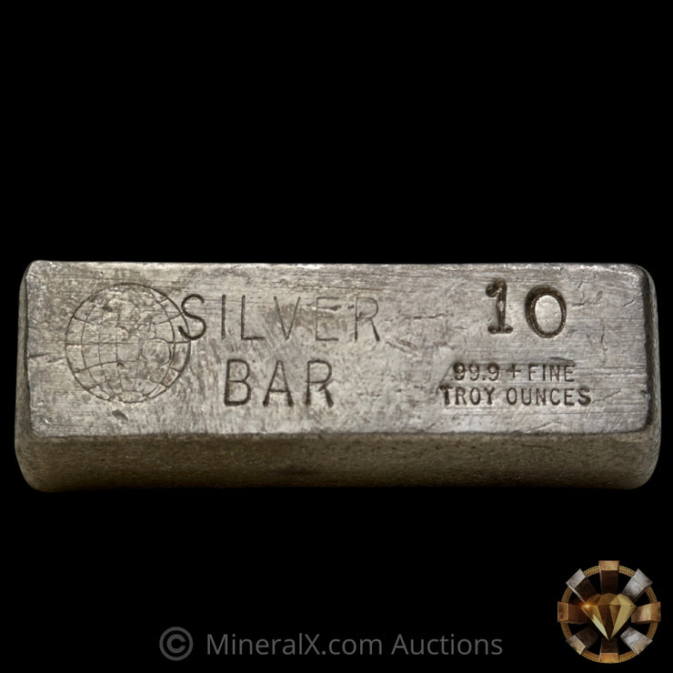 10oz Globe Vintage Silver Bar