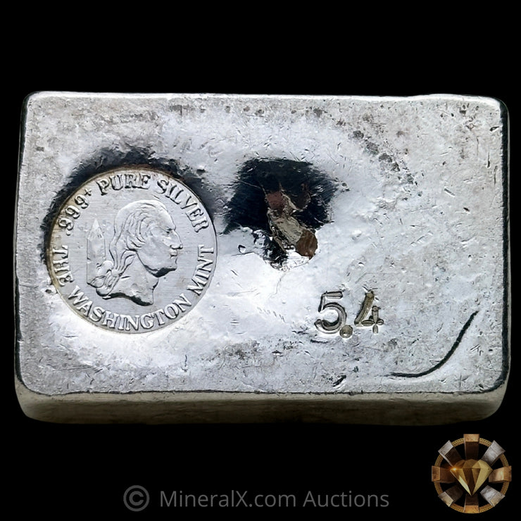 5.4oz The Washington Mint Odd Weight Rare Small Logo Vintage Silver Bar