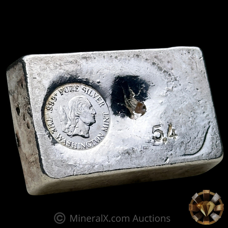 5.4oz The Washington Mint Odd Weight Rare Small Logo Vintage Silver Bar