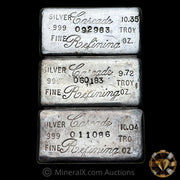 x3 10oz (30.11oz) Cascade Refining Vintage Silver Bar Lot