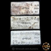 x3 10oz (31.12oz) Quatre Bonded Cascade Refining Vintage Silver Bar Lot