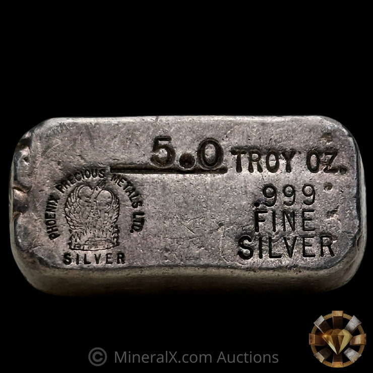 5oz Phoenix Precious Metals Vintage Silver Bar